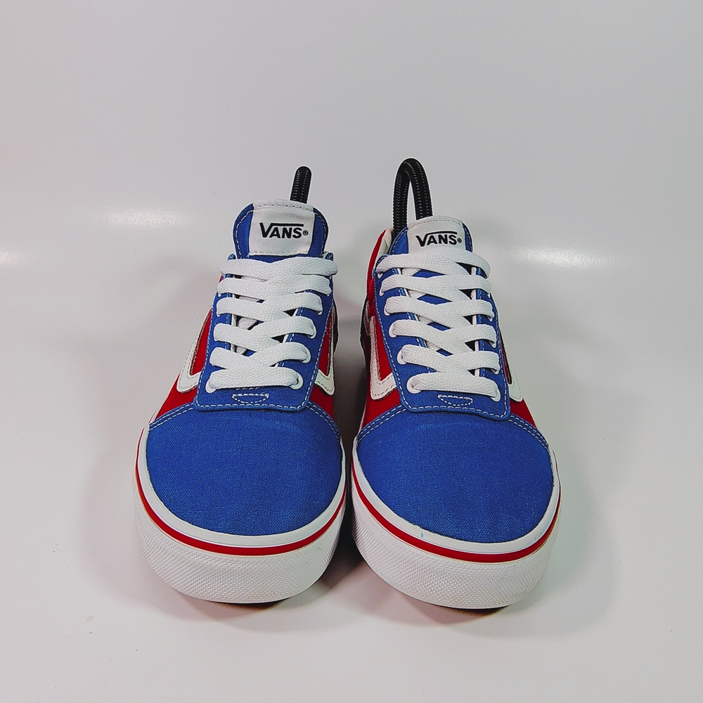 Vans Red and Blue Chekerboard Lace-up Sneakers - Picture 4 of 9